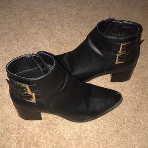 Black heeled booties